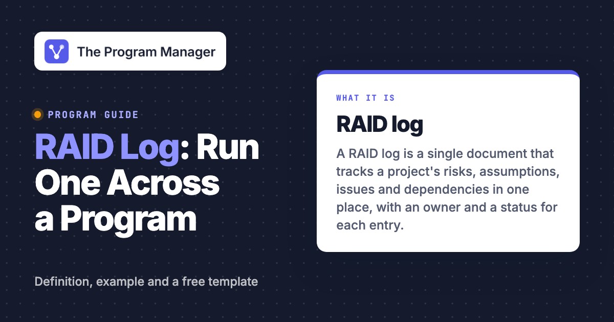 RAID Log: What It Is and How to Run One Across a Program, featured image